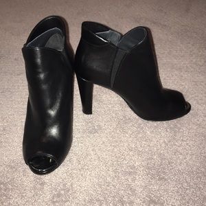 Black Leather Stuart Weitzman Boot Heels